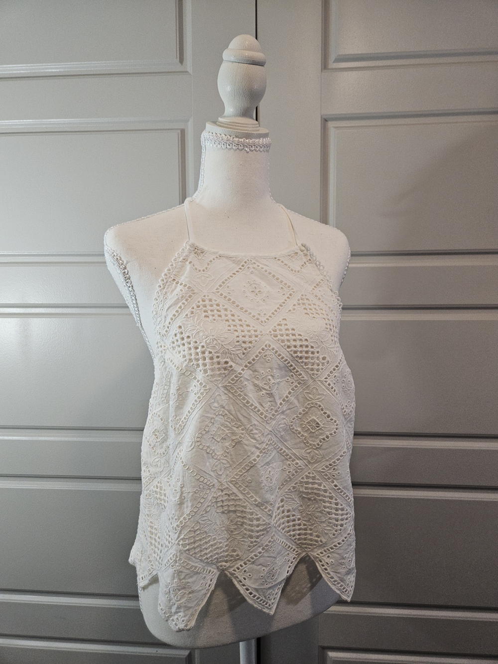 Free People Hankie Halter Top - Tie Back - Size Large